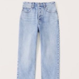 Abercrombie High Rise Dad Jean, light wash, 29